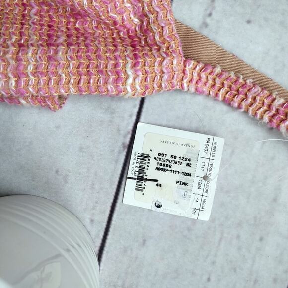 MOSCHINO Cheap & Chic Pink Tweed Strapless Bow Front Dress, IT44, US 10, NWT - Picture 4 of 8